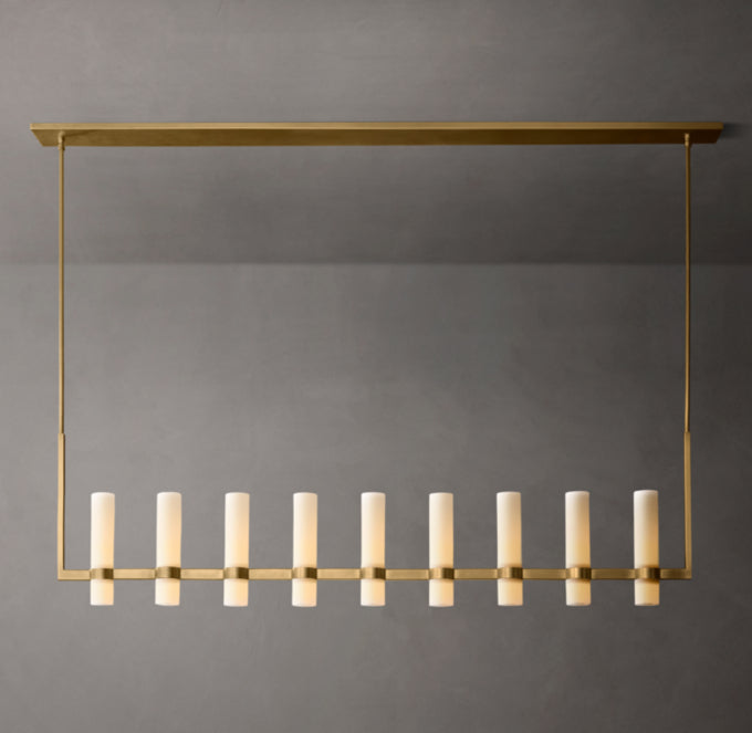 Ultra-Warm Milk Glass Beam Chandelier