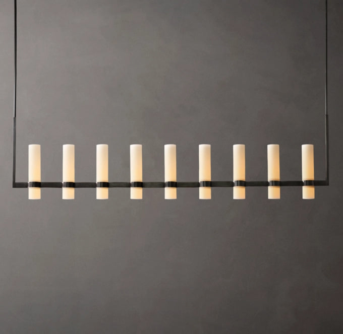 Ultra-Warm Milk Glass Beam Chandelier