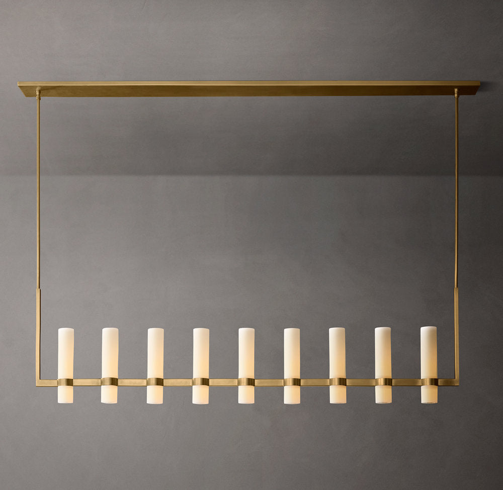 Ultra-Warm Milk Glass Beam Chandelier