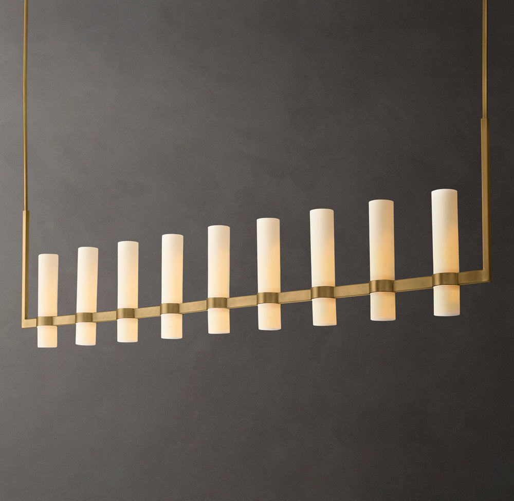 Ultra-Warm Milk Glass Beam Chandelier