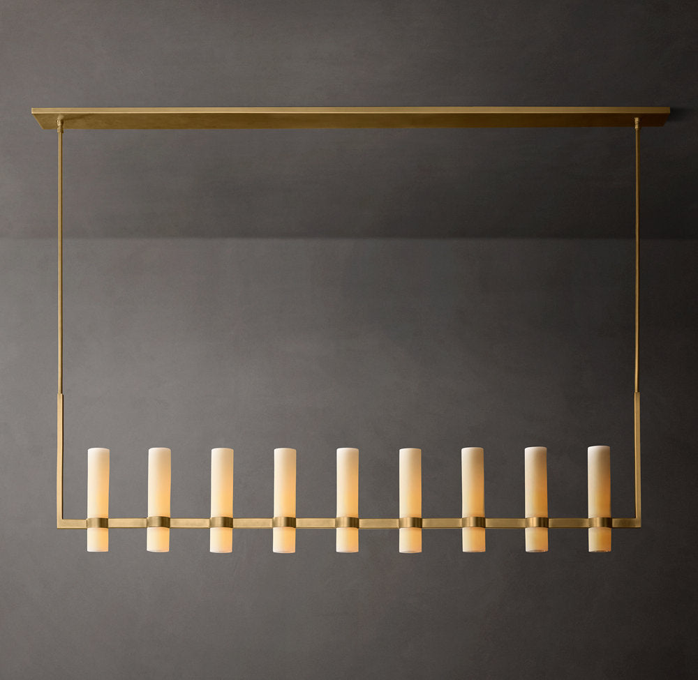 Ultra-Warm Milk Glass Beam Chandelier