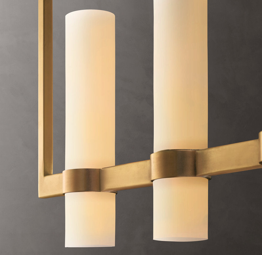 Ultra-Warm Milk Glass Beam Chandelier