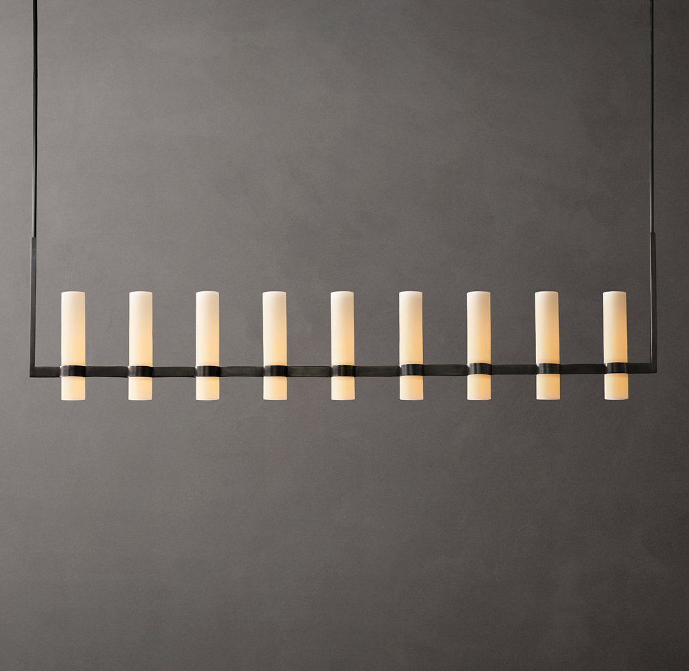 Ultra-Warm Milk Glass Beam Chandelier