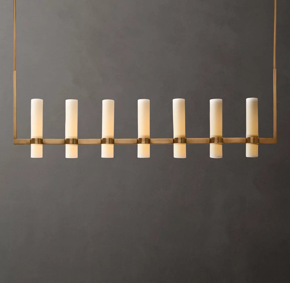 Ultra-Warm Milk Glass Gallery Chandelier