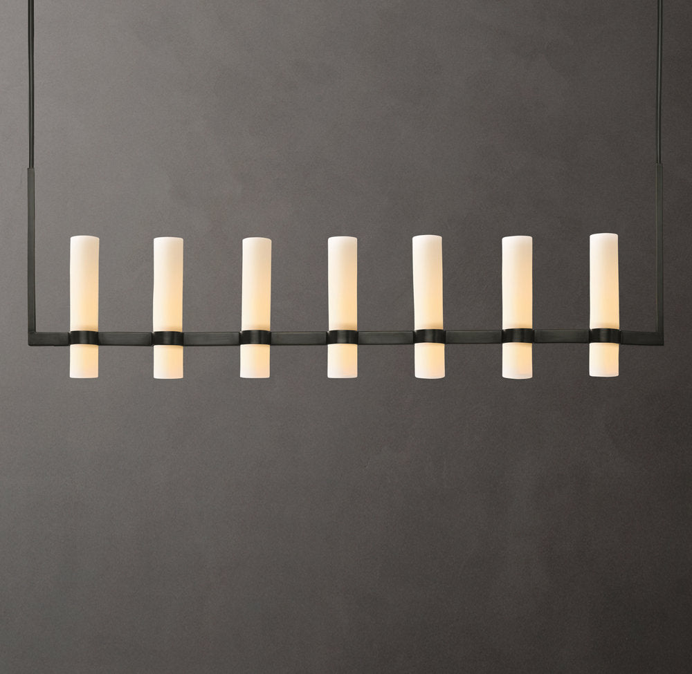 Ultra-Warm Milk Glass Gallery Chandelier