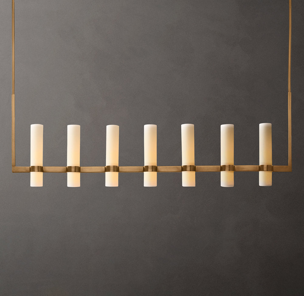 Ultra-Warm Milk Glass Gallery Chandelier