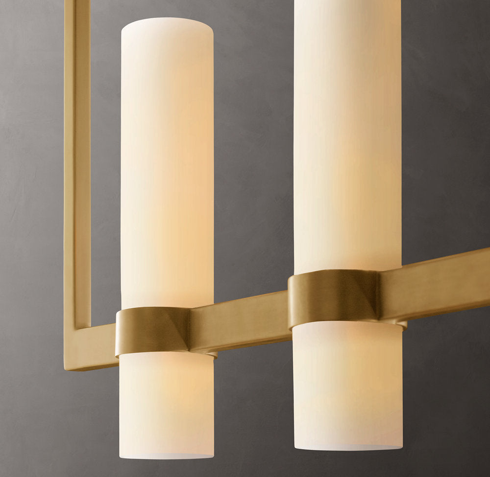 Ultra-Warm Milk Glass Gallery Chandelier