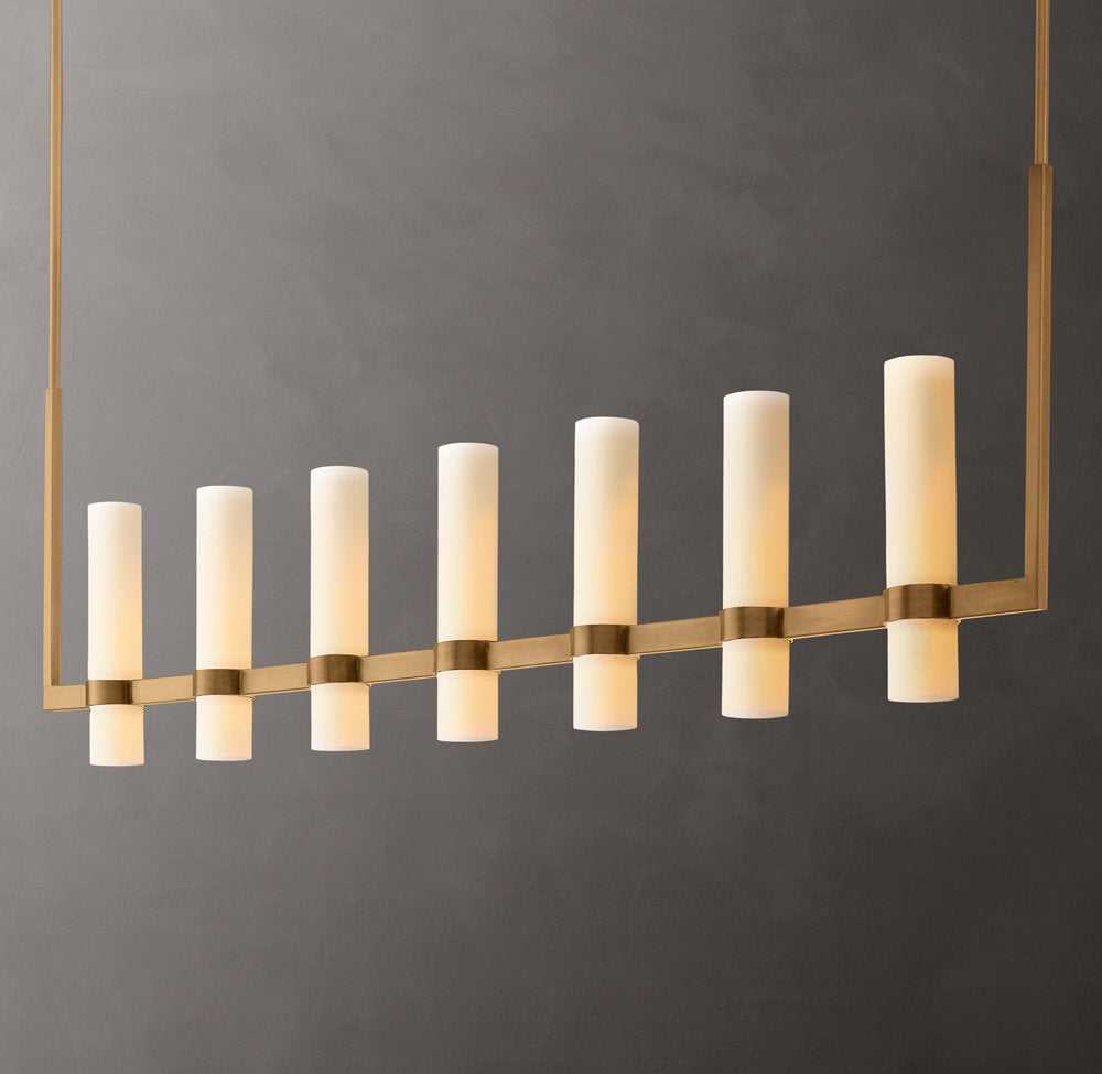 Ultra-Warm Milk Glass Gallery Chandelier