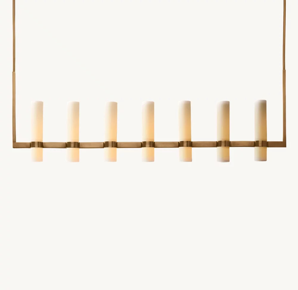Ultra-Warm Milk Glass Gallery Chandelier