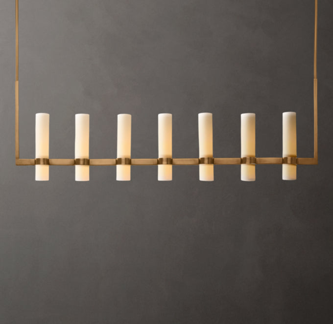 Ultra-Warm Milk Glass Gallery Chandelier