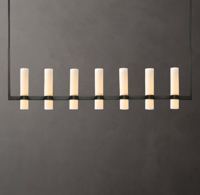 Ultra-Warm Milk Glass Gallery Chandelier