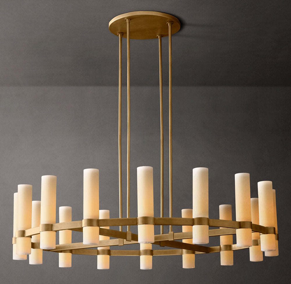 Ultra-Warm Milk Glass Radial Chandelier