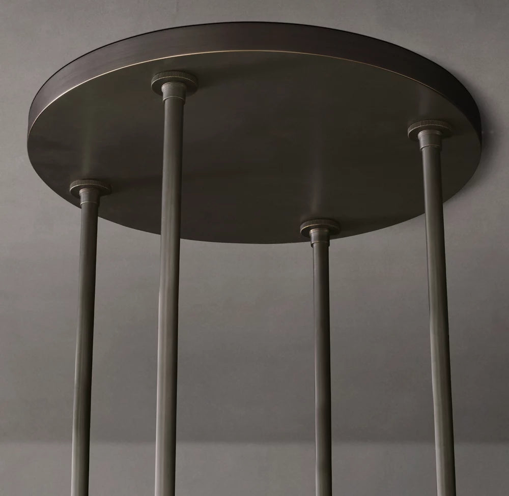 Ultra-Warm Milk Glass Radial Chandelier