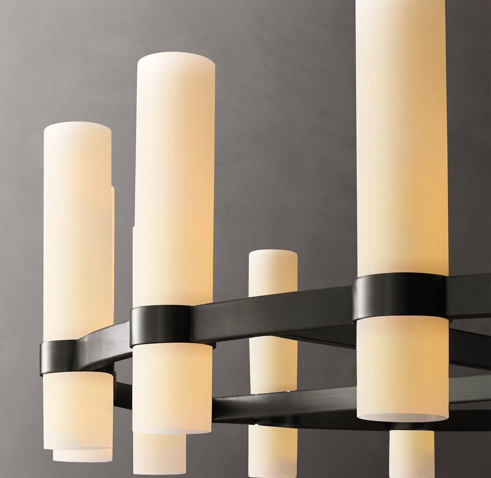 Ultra-Warm Milk Glass Radial Chandelier