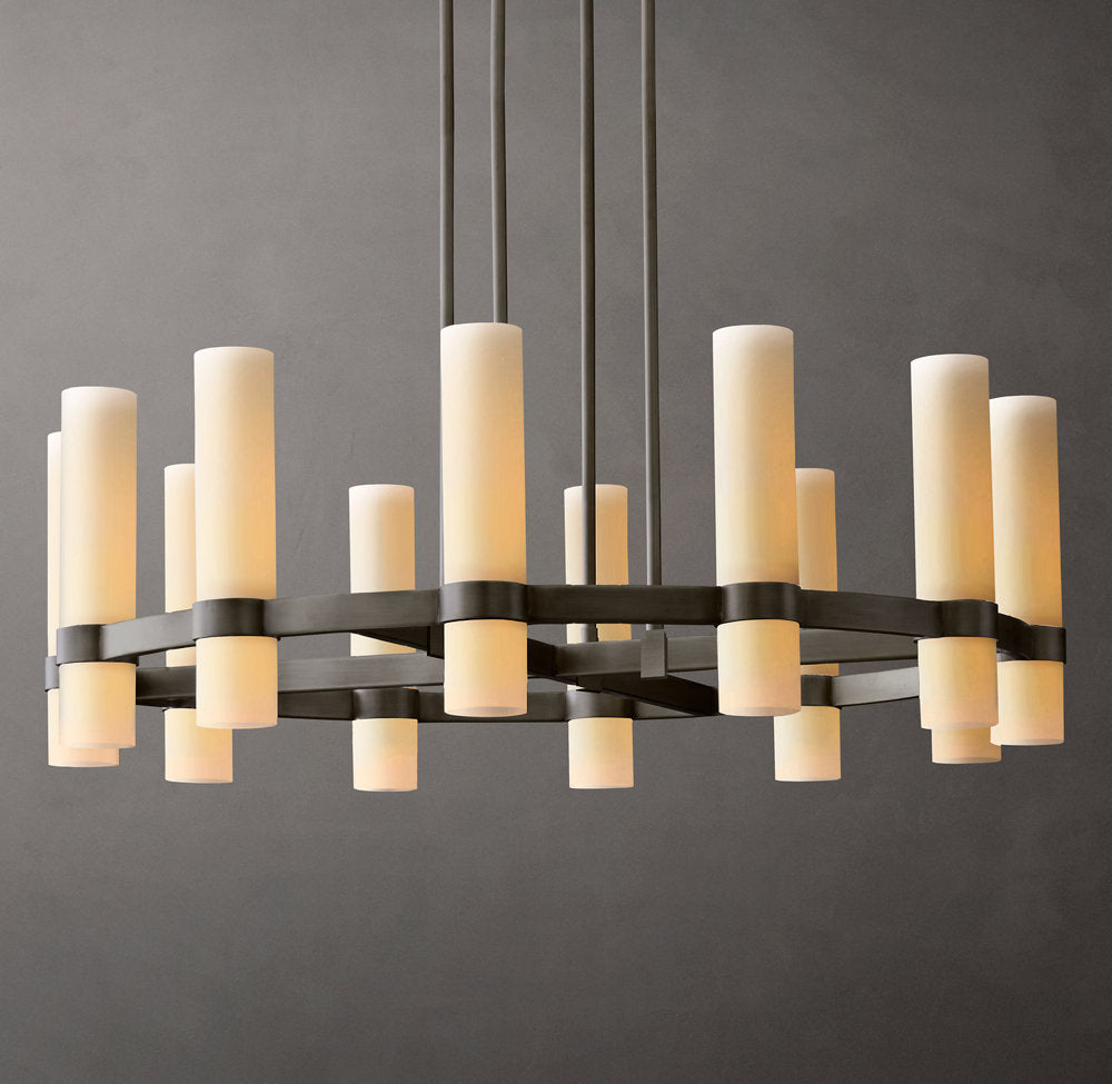 Ultra-Warm Milk Glass Ring Chandelier