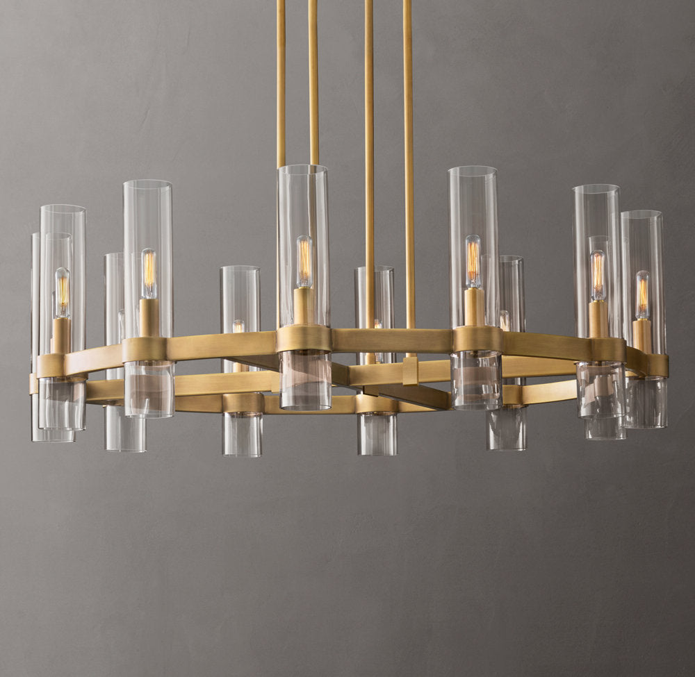 Warm White Milk Glass Chandelier