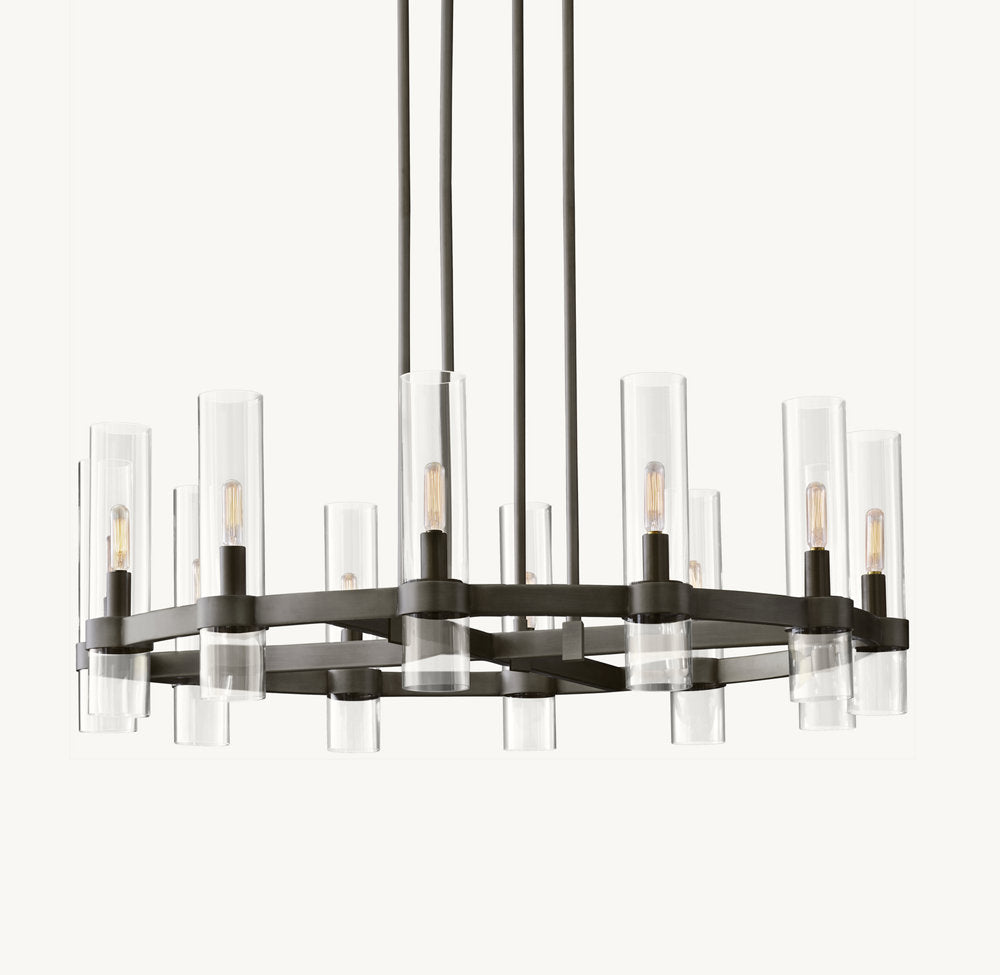Warm White Milk Glass Chandelier