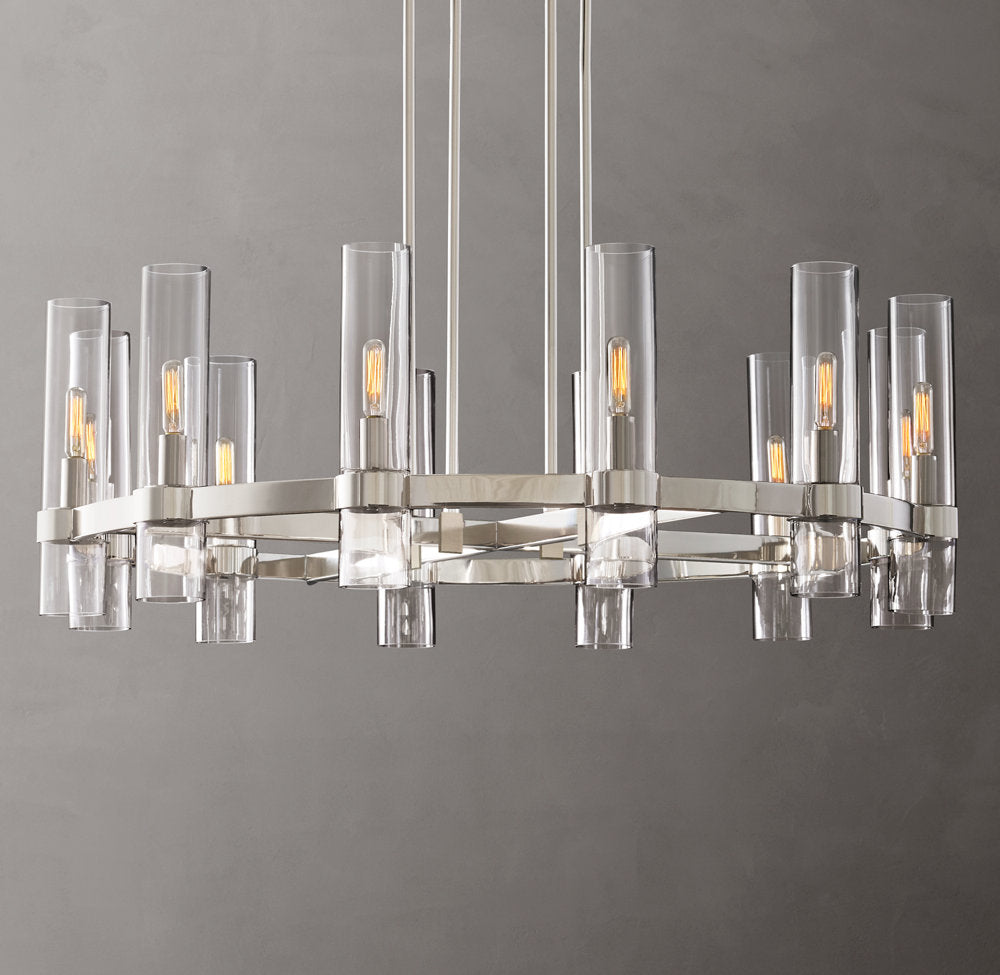 Warm White Milk Glass Chandelier
