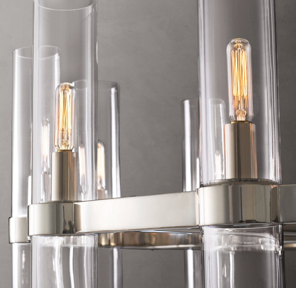 Warm White Milk Glass Chandelier