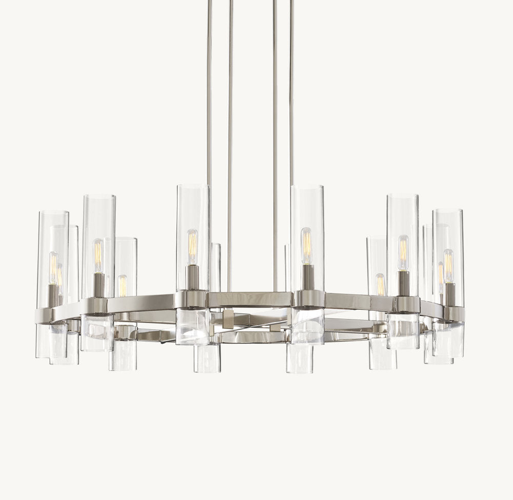 Warm White Milk Glass Chandelier