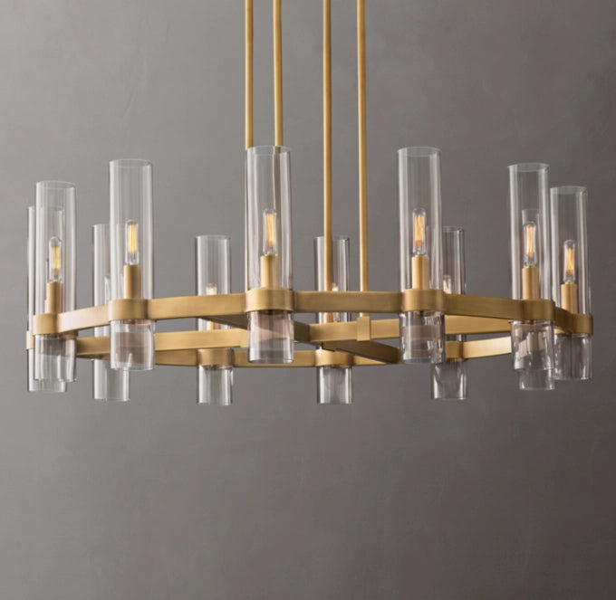 Warm White Milk Glass Chandelier