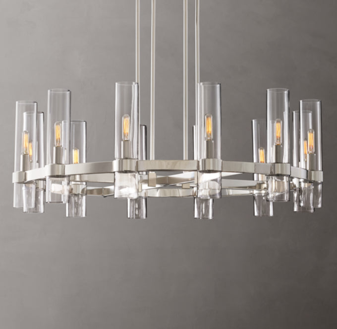 Warm White Milk Glass Chandelier