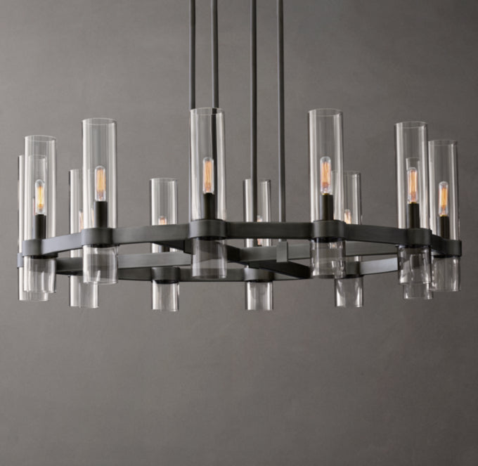 Warm White Milk Glass Chandelier