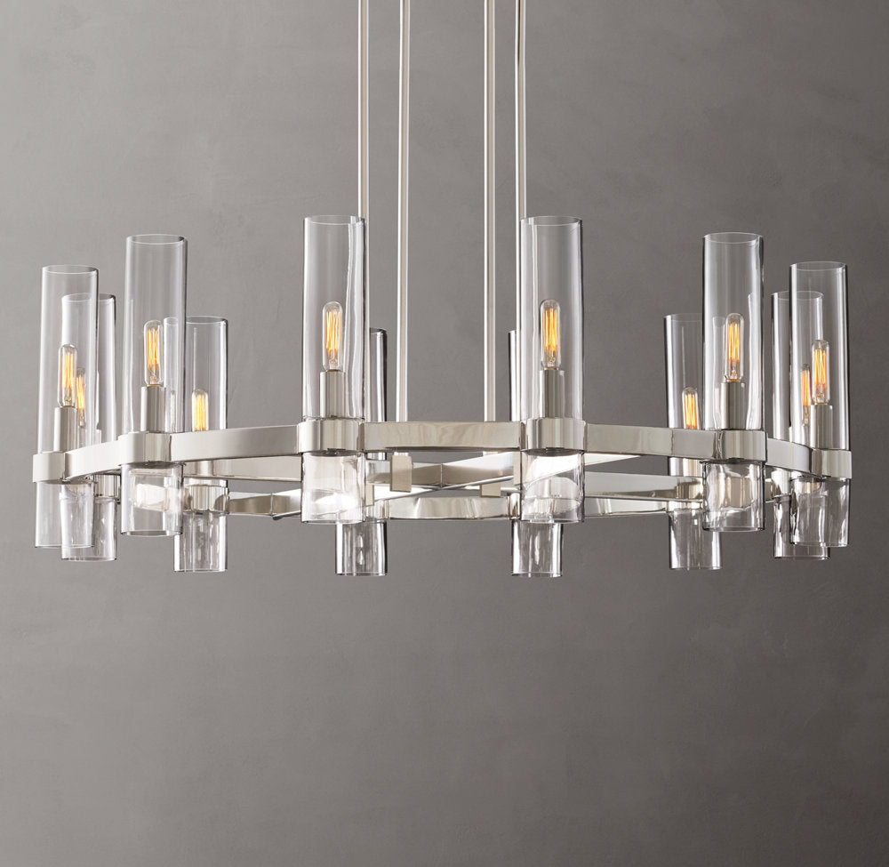 Warm White Milk Glass Chandelier