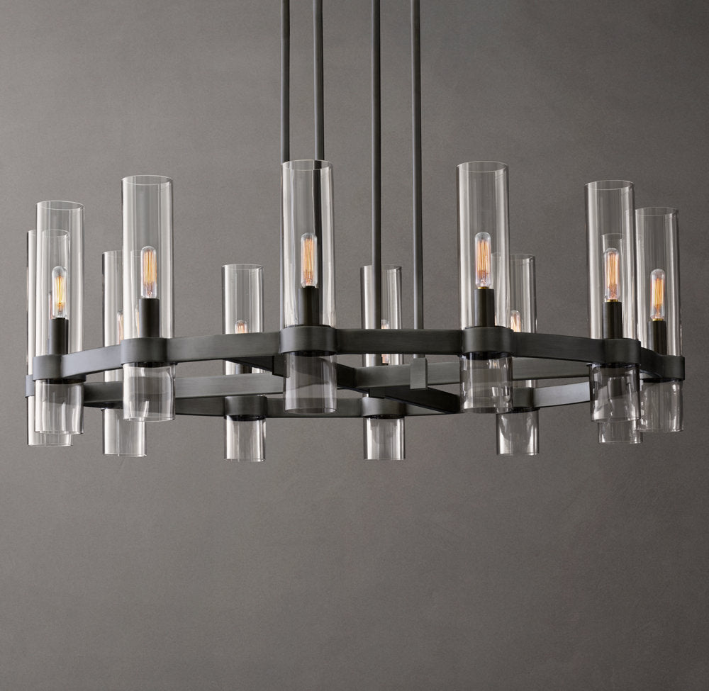 Warm White Milk Glass Chandelier