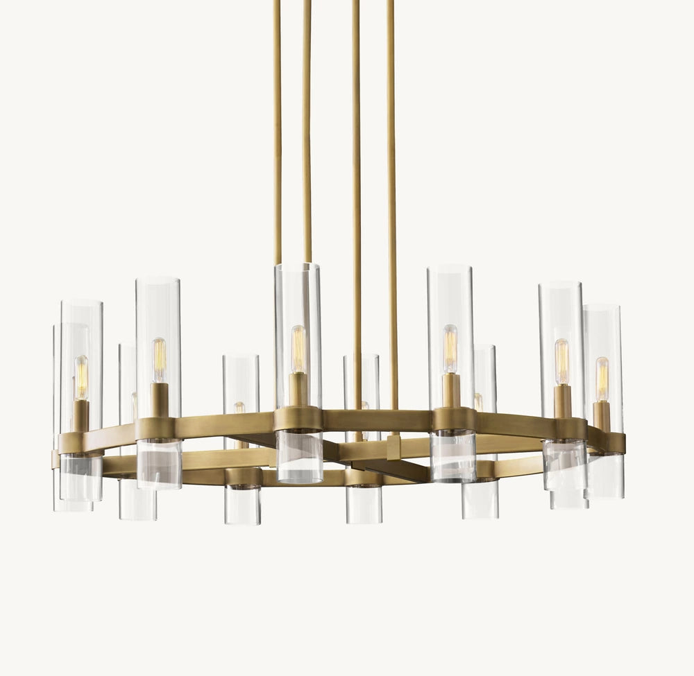 Warm White Milk Glass Chandelier