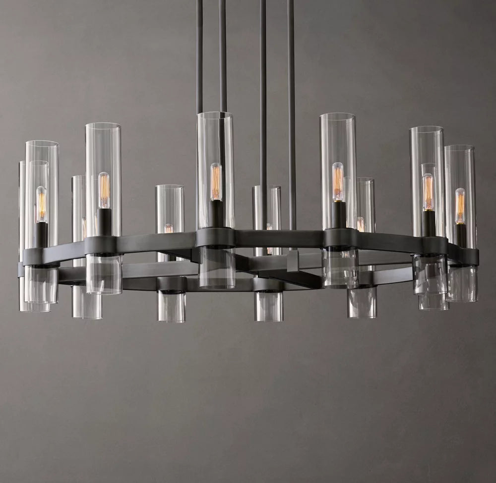 Warm White Milk Glass Chandelier